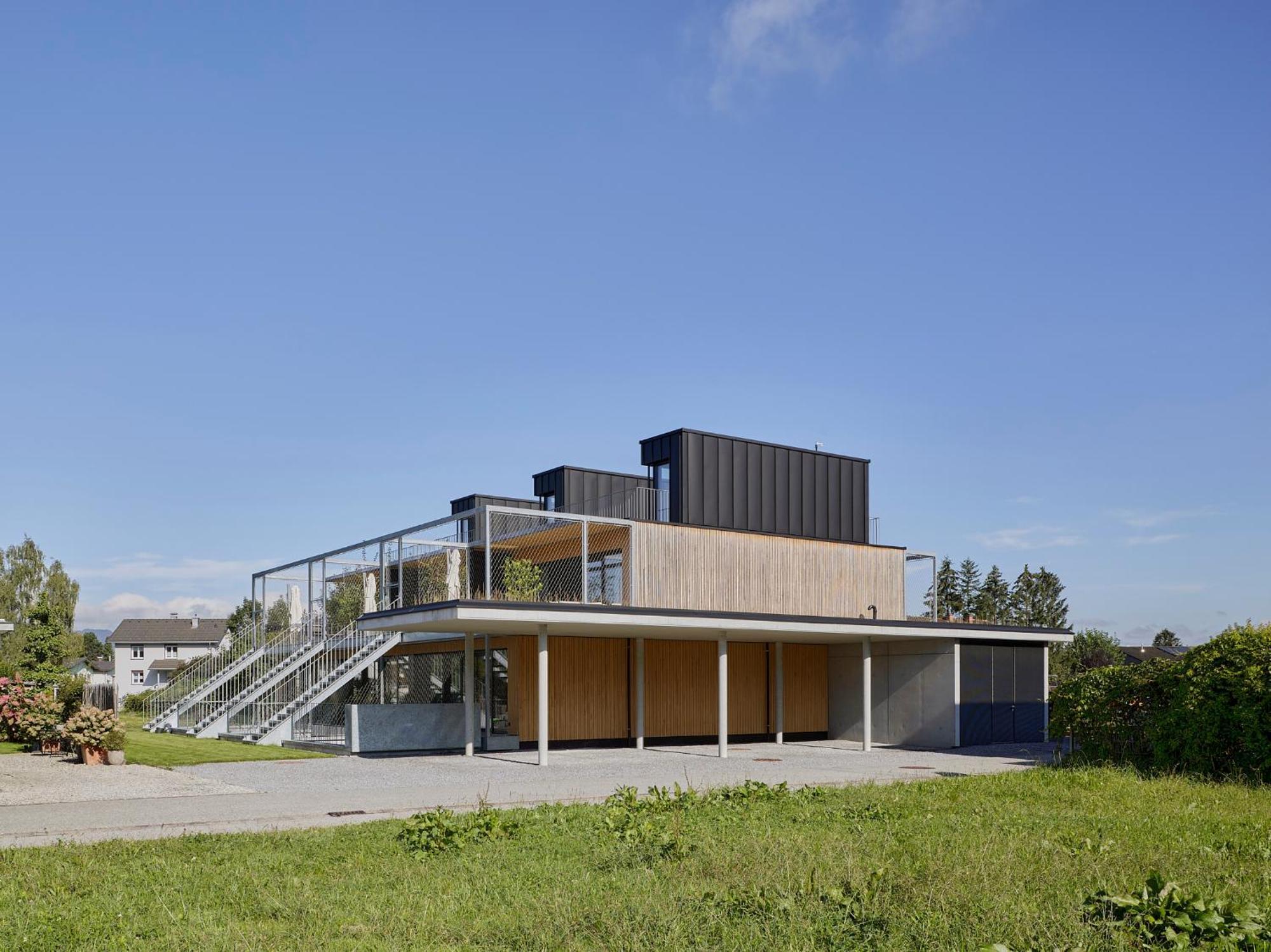 Architektenhaus Rhaa Mit Terrassen Altach Esterno foto